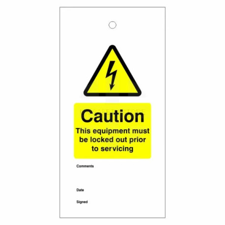 Caution This Equipment Must Be Locked Out Prior To Servicing Warning Tags