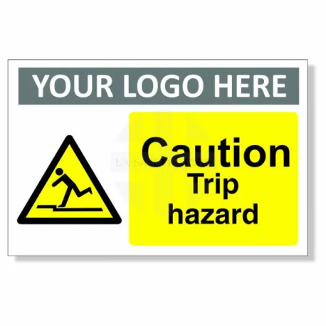Caution Trip Hazard Custom Logo Warning Sign
