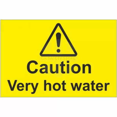 Caution Very Hot Water Sign - Landscape
