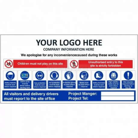Children Must Not Play On This Site Multi Message Safety Board