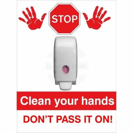 Clean Your Hands Don't Pass It On Sign