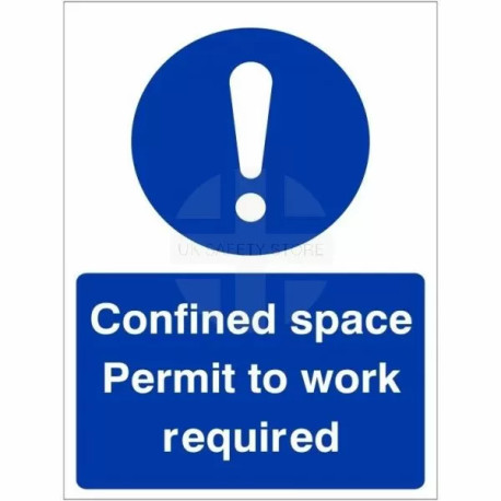 Confined Space Permit To Work Required Sign
