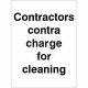 Contractors Contra Charge For Cleaning Sign