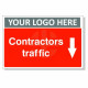 Contractors Traffic Arrow Down Custom Logo Sign