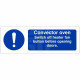 Convector Oven Hygiene Sign