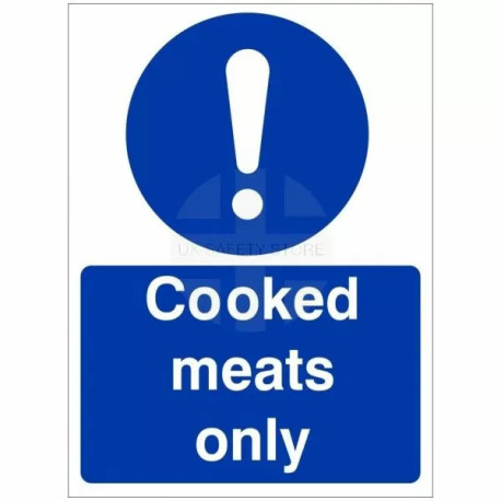 Cooked Meats Only Hygiene Sign