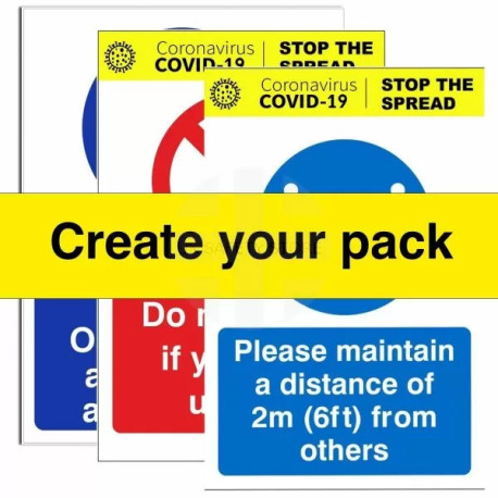 Covid Social Distancing Safety Sign Pack (create your own)