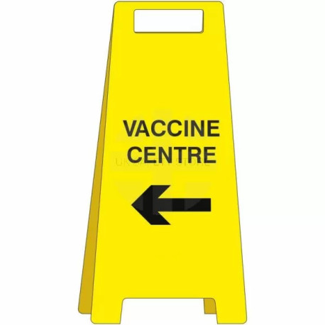 Covid Vaccine Centre Freestanding Sign With Arrow