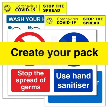 Covid Wash & Sanitise Hands Sign Pack (create your own)