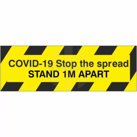 Covid-19 Stop The Spread Stand 1m Apart Sticker (Multipack)