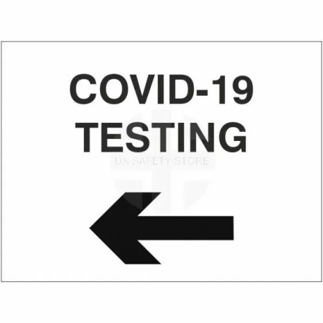 Covid-19 Testing Sign With Arrow