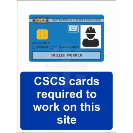 CSCS Cards Required To Work On This Site Sign