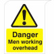Curve Top Danger Men Working Overhead Sign