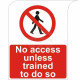 Curve Top No Access Unless Trained To Do So Sign