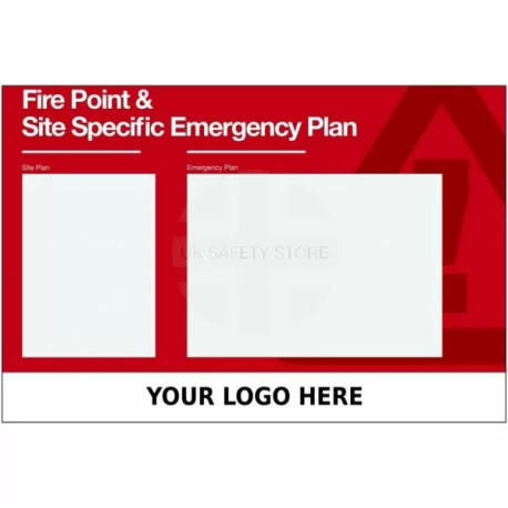 Custom Fire Point And Site Specific Emergency Plan Sign 900mm x 600mm