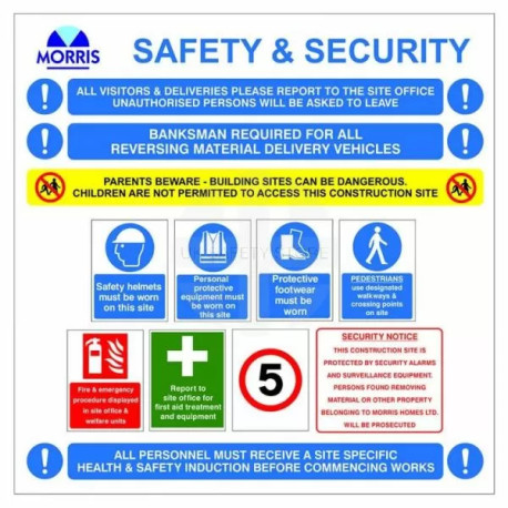 CUSTOM LOGO Construction Site Safety Board Sign