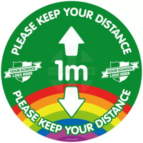 Custom Please Keep Your Distance 1 Metre School Floor Graphic Sign