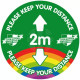 Custom Please Keep Your Distance 2 Metres School Floor Graphic Sign