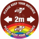 Custom Please Keep Your Distance School Floor Graphic Sign - 2 Metres (Brown)