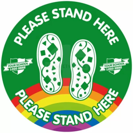 Custom Please Stand Here School Floor Graphic Sign