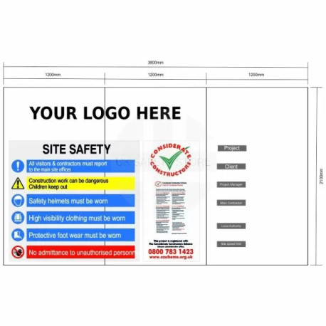 Custom Site Safety Sign 3600mm x 2100mm