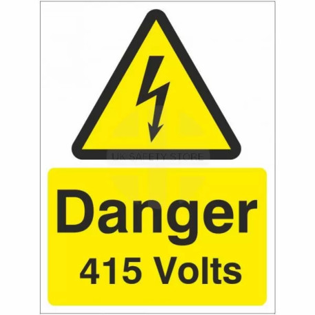 Danger 415 Volts Safety Sign