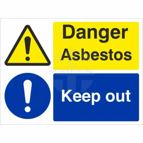 Danger Asbestos Keep Out Sign - Landscape Messages