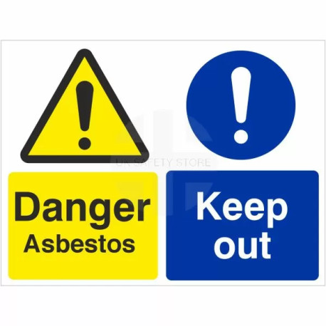 Danger Asbestos Keep Out Sign - Portrait Messages