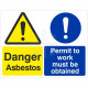 Danger Asbestos Permit To Work Sign