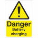 Danger Battery Charging Sign Or Sticker