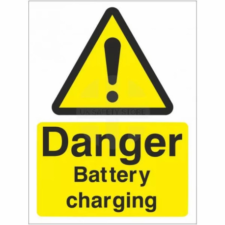 Danger Battery Charging Sign Or Sticker