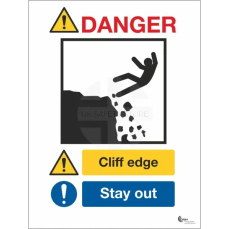 Danger Cliff Edge Sign - Stay Out