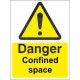 Danger confined space sign in a variety of sizes and materials with or without your logo