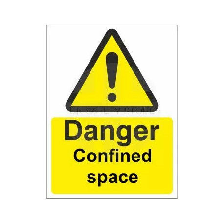 Danger confined space sign in a variety of sizes and materials with or without your logo