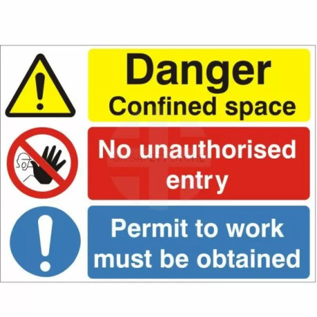 Danger Confined Space Sign Or Stickers