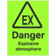Danger Explosive Atmosphere Glow In Dark Sign