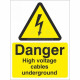 Danger High Voltage Cables Underground Safety Sign