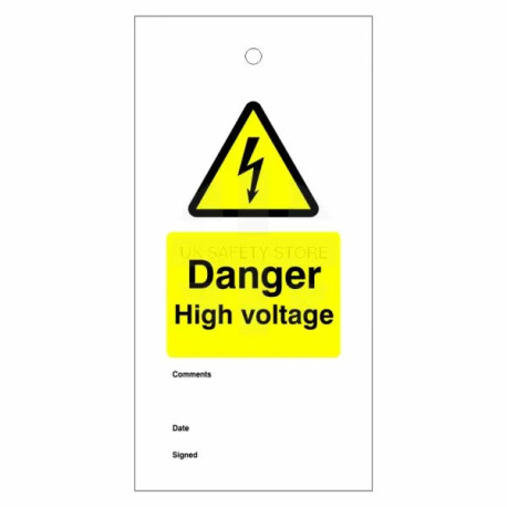 Danger High Voltage Warning Tags