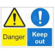 Danger keep out multi message sign in a variety of sizes and materials