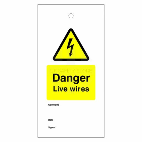 Danger Live Wires Warning Tags