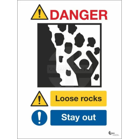 Danger Loose Rocks Sign - Stay Away