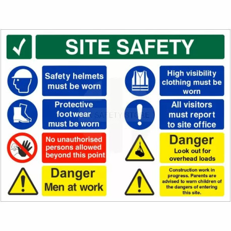 Danger Men At Work Multi Message Safety Board