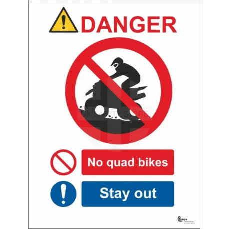 Danger No Quad Bikes Sign - Stay Out
