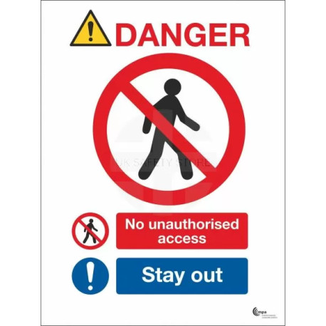 Danger No Unauthorised Access Sign - Stay Out
