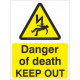 Danger Of Death Keep Out Safety Sign
