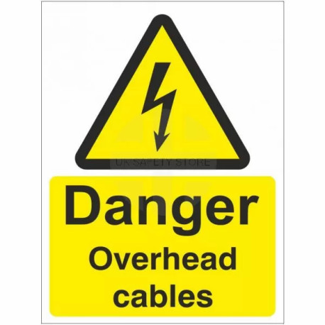 Danger Overhead Cables Safety Sign