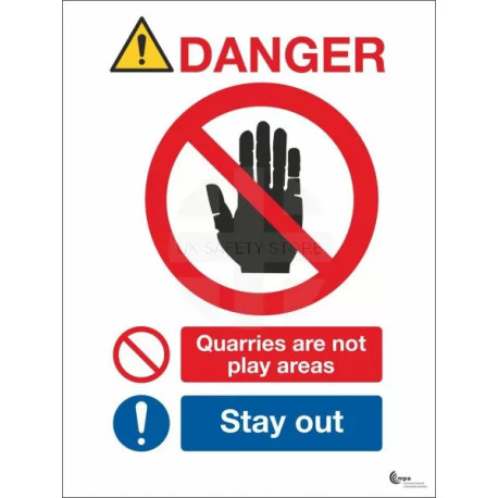 Danger Quarries Are Not Play Areas Sign - Stay Away