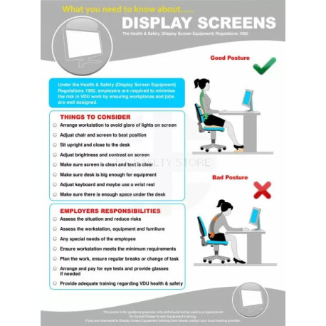 Display Screens Regulations For Computer Operators Poster 420W x 595Hmm - Plastic
