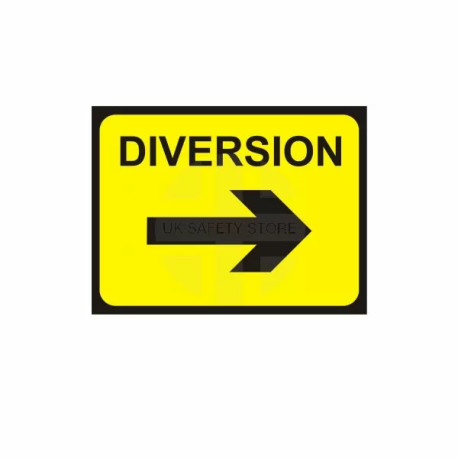 Diversion Right Arrow - Traffic Sign - 1050W mm x 750Hmm