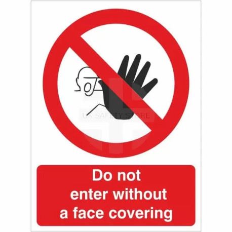 Do Not Enter Without A Face Covering Sign